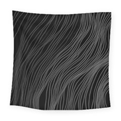 Abstract Art Black White Drawing Lines Unique Square Tapestry (large) by Cemarart