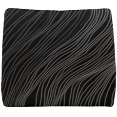 Abstract Art Black White Drawing Lines Unique Seat Cushion by Cemarart