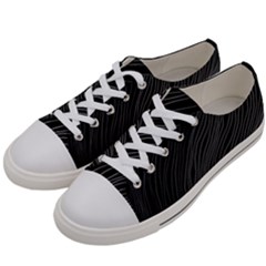 Abstract Art Black White Drawing Lines Unique Men s Low Top Canvas Sneakers by Cemarart