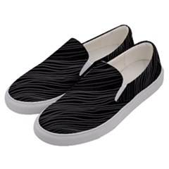 Abstract Art Black White Drawing Lines Unique Men s Canvas Slip Ons by Cemarart