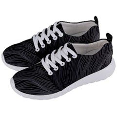 Abstract Art Black White Drawing Lines Unique Men s Lightweight Sports Shoes by Cemarart