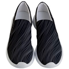 Abstract Art Black White Drawing Lines Unique Women s Lightweight Slip Ons by Cemarart