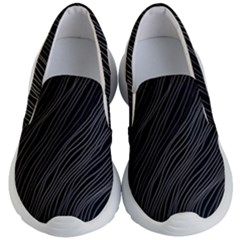 Abstract Art Black White Drawing Lines Unique Kids Lightweight Slip Ons by Cemarart