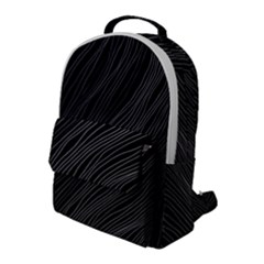 Abstract Art Black White Drawing Lines Unique Flap Pocket Backpack (large) by Cemarart