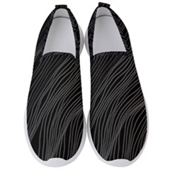 Abstract Art Black White Drawing Lines Unique Men s Slip On Sneakers by Cemarart