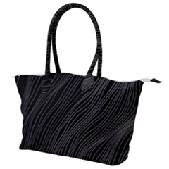 Abstract Art Black White Drawing Lines Unique Canvas Shoulder Bag by Cemarart