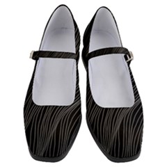 Abstract Art Black White Drawing Lines Unique Women s Mary Jane Shoes by Cemarart