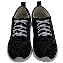 Abstract Art Black White Drawing Lines Unique Mens Athletic Shoes by Cemarart