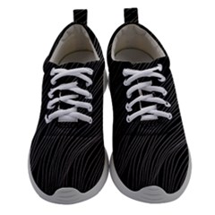 Abstract Art Black White Drawing Lines Unique Women Athletic Shoes by Cemarart