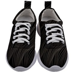 Abstract Art Black White Drawing Lines Unique Kids Athletic Shoes by Cemarart