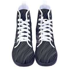 Abstract Art Black White Drawing Lines Unique Kid s High-top Canvas Sneakers