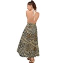 Brown Vintage Floral Pattern Damask Floral Vintage Retro Backless Maxi Beach Dress View2