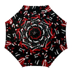 Shape Line Red Black Abstraction Golf Umbrellas by Cemarart