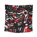 Shape Line Red Black Abstraction Square Tapestry (Small) View1