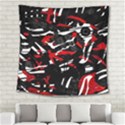 Shape Line Red Black Abstraction Square Tapestry (Large) View2