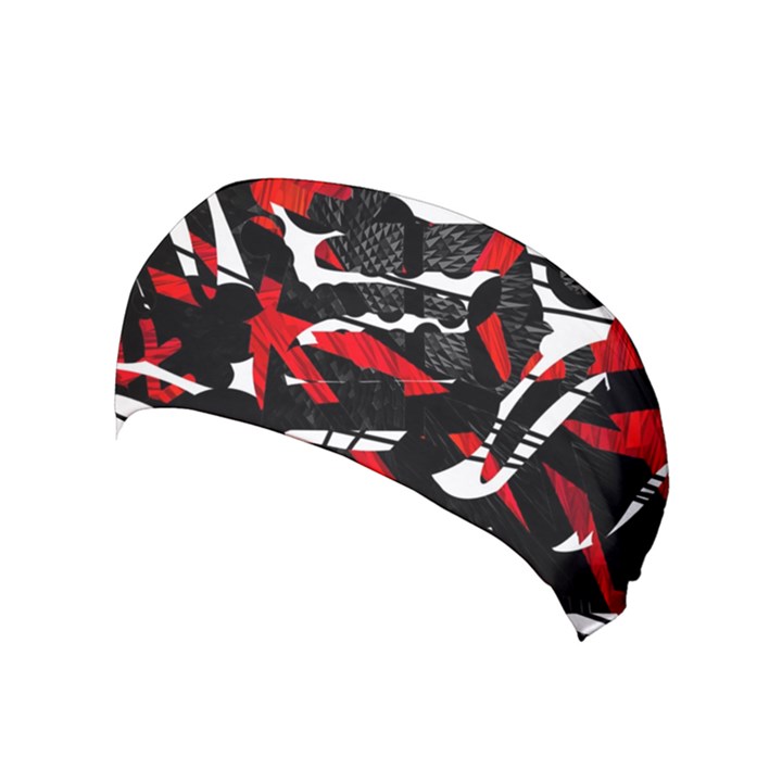 Shape Line Red Black Abstraction Yoga Headband