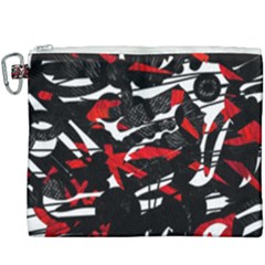 Shape Line Red Black Abstraction Canvas Cosmetic Bag (xxxl) by Cemarart