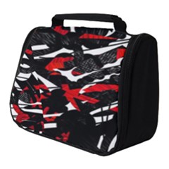 Shape Line Red Black Abstraction Full Print Travel Pouch (small) by Cemarart