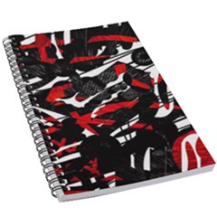 Shape Line Red Black Abstraction 5 5  X 8 5  Notebook by Cemarart