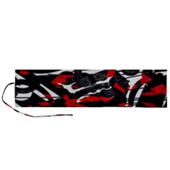 Shape Line Red Black Abstraction Roll Up Canvas Pencil Holder (l) by Cemarart