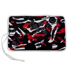 Shape Line Red Black Abstraction Pen Storage Case (s) by Cemarart