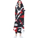 Shape Line Red Black Abstraction Wearable Blanket View1