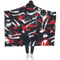 Shape Line Red Black Abstraction Wearable Blanket View2