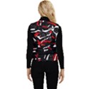 Shape Line Red Black Abstraction Women s Button Up Puffer Vest View2