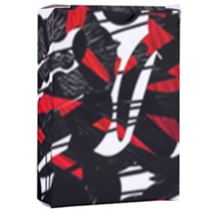 Shape Line Red Black Abstraction Playing Cards Single Design (rectangle) With Custom Box by Cemarart