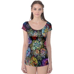 Floral Fractal 3d Art Pattern Boyleg Leotard 