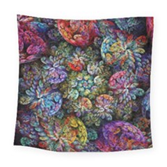 Floral Fractal 3d Art Pattern Square Tapestry (large) by Cemarart