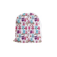 Owl Pattern Drawstring Pouch (medium)