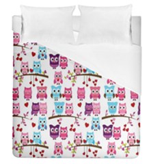 Owl Pattern Duvet Cover (queen Size) by Cemarart