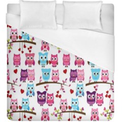 Owl Pattern Duvet Cover (king Size) by Cemarart