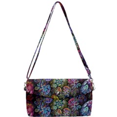 Floral Fractal 3d Art Pattern Removable Strap Clutch Bag