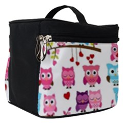 Owl Pattern Make Up Travel Bag (small) by Cemarart