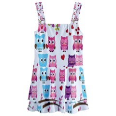 Owl Pattern Kids  Layered Skirt Swimsuit