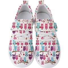 Owl Pattern Men s Velcro Strap Shoes by Cemarart