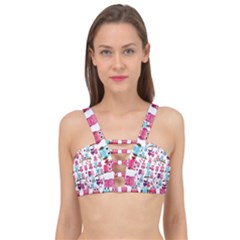 Owl Pattern Cage Up Bikini Top