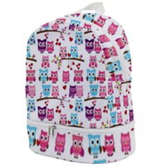 Owl Pattern Zip Bottom Backpack