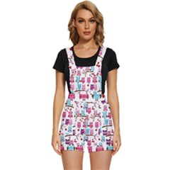 Owl Pattern Short Overalls