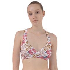 Red Flower Seamless Floral Flora Sweetheart Sports Bra by Cemarart