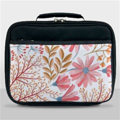 Red Flower Seamless Floral Flora Lunch Bag by Cemarart