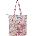 Red Flower Seamless Floral Flora Double Zip Up Tote Bag View2