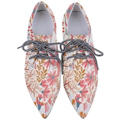 Red Flower Seamless Floral Flora Pointed Oxford Shoes by Cemarart