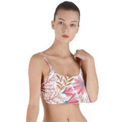 Red Flower Seamless Floral Flora Layered Top Bikini Top  by Cemarart