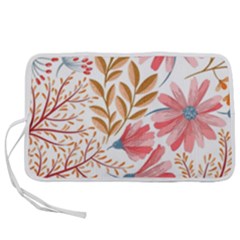 Red Flower Seamless Floral Flora Pen Storage Case (m) by Cemarart