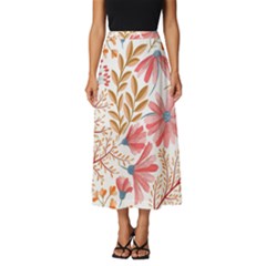 Red Flower Seamless Floral Flora Classic Midi Chiffon Skirt by Cemarart