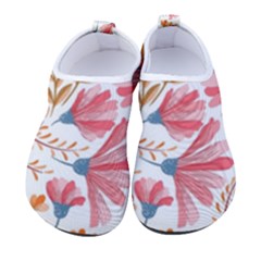 Red Flower Seamless Floral Flora Men s Sock-style Water Shoes by Cemarart