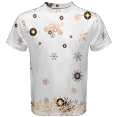 Golden-snowflake Men s Cotton T-shirt by saad11